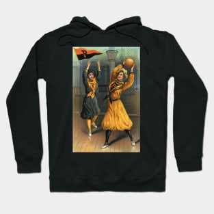 Vintage Sports, Women's Basketball Team Playing a Game Hoodie